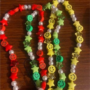 Three cell phone lanyards